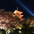 以前訪問した時のライトアップされた清水寺。