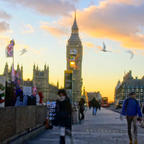 イギリス、ロンドン。ビッグベンの夕景。