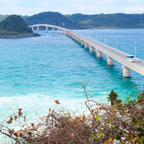 山口　角島大橋
海が青く、また橋が曲がっていて写真映え。