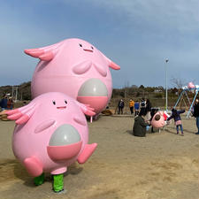 道の駅浪江にできたラッキー公園です。
子どもたちに大人気。