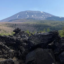 ゴツゴツ溶岩と浅間山