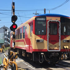 島原鉄道(長崎県)
撮り鉄が何人かいて、話に聞くところでは、この路線では珍しい色・デザインの列車だそうです。