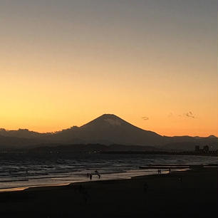 夕方の湘南海岸公園です

富士山が見えます