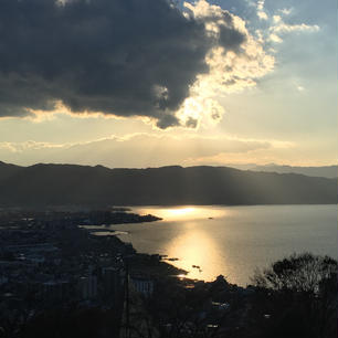 諏訪湖の夕景