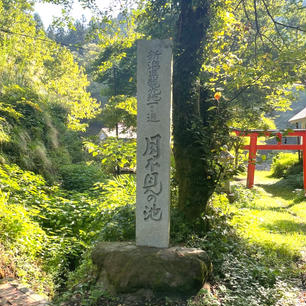 月不見の池(つきみずのいけ)
新潟県糸魚川市

巨岩などに囲まれた地形で、水面に映る月の姿が見えないことから名づけられたという、池から見える巨岩は、越後八十八ヶ所の一部である。越後八十八ヶ所は、霊所四国八十八番のミニチュアを模しており、八十八体の石仏があるとされているが、現在は草木が生い茂り風化も進み、確認は困難を要する。
それより池に水が無い💦
今は忘れられた名所、観光に来ましたが、妖気さえ感じ何か不気味でした。民家は有りますが、人の気配は有りません。
昔は沢山の観光客で賑わい、それは糸魚川市のドル箱では？今は閑古鳥も鳴かない？泣く訳が有りません、閑古鳥も来ないですね😨
俺等ね、日本各地を巡って居ますが、此の様な名所は初めてです😰
でもね、誰かが来て手入れはされて居る様ですね♪
#サント船長の写真