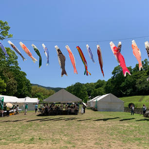 奈良県　明日香村を歩いてみました。国営飛鳥歴史公園の高松塚周辺地区は、近鉄飛鳥駅からも近い公園です。

こどもの日ということで、イベントが開催されていました。新緑が美しく、歩くと気持ちが良かったです。鯉のぼりも見られました。