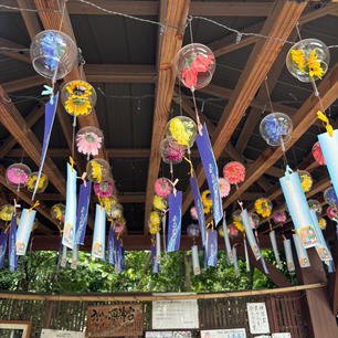 水無瀬神宮

大阪府三島郡にあります。
綺麗な風鈴が飾れてました。
名水が汲めるとの事で、水入れで行列ができましたね。
2024.8.4